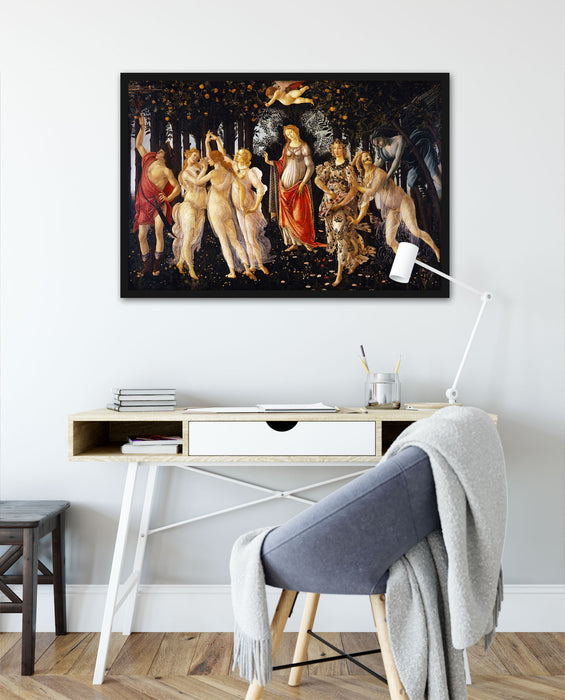 Sandro Botticelli - Frühling Primavera, Poster mit Bilderrahmen