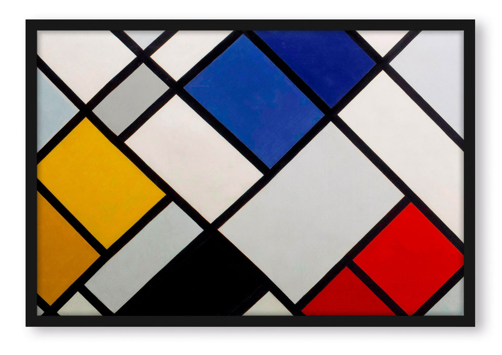 Pixxprint Theo van Doesburg - Kontra Komposition von Dissonanzen, Poster mit Bilderrahmen