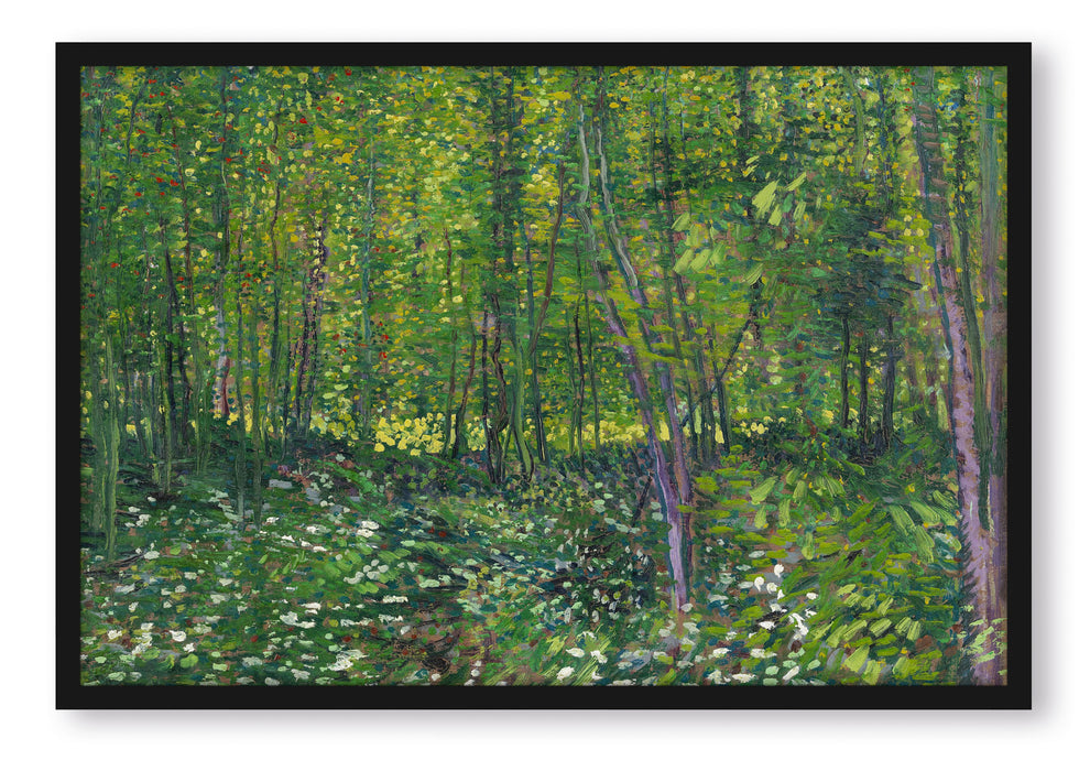 Vincent Van Gogh - Bäume und Unterholz , Poster mit Bilderrahmen