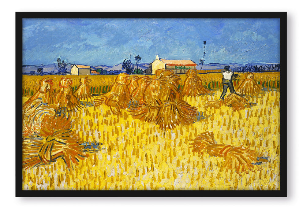 Pixxprint Vincent Van Gogh - Getreide-Ernte in der Provence , Poster mit Bilderrahmen