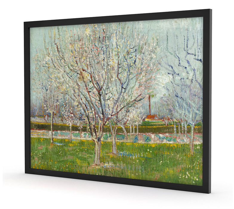 Vincent Van Gogh - Blühender Obstgarten Pflaumenbaum , Poster mit Bilderrahmen