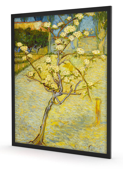 Vincent Van Gogh - Blühender kleiner Birnenbaum , Poster mit Bilderrahmen