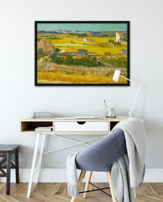 Vincent Van Gogh - Die Ernte , Poster mit Bilderrahmen