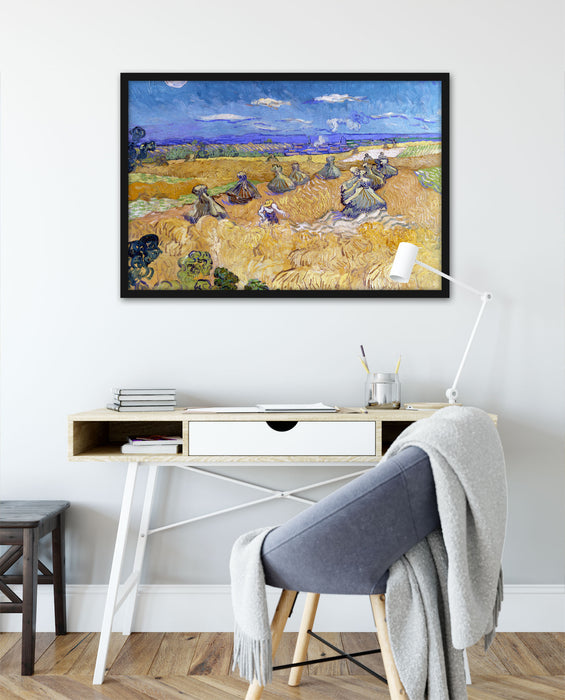 Vincent Van Gogh - Weizenfeld mit Mähern Auvers , Poster mit Bilderrahmen