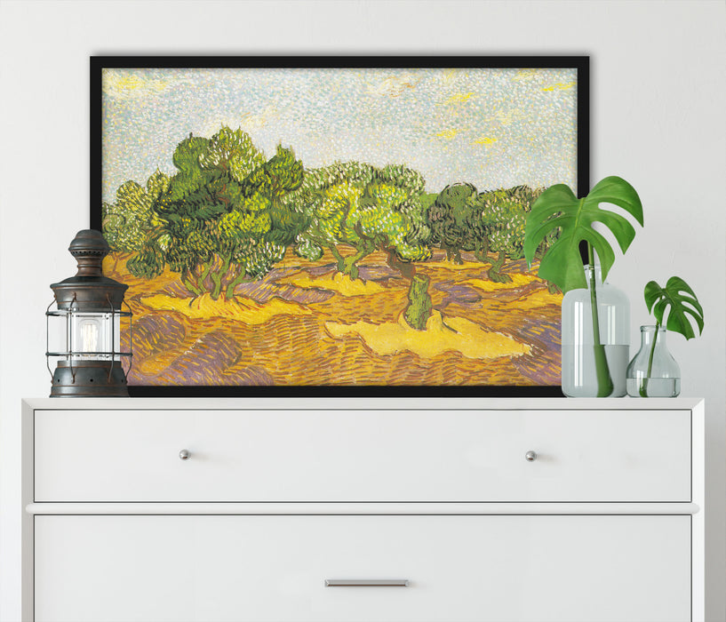 Vincent Van Gogh - Oliven-Bäume II , Poster mit Bilderrahmen