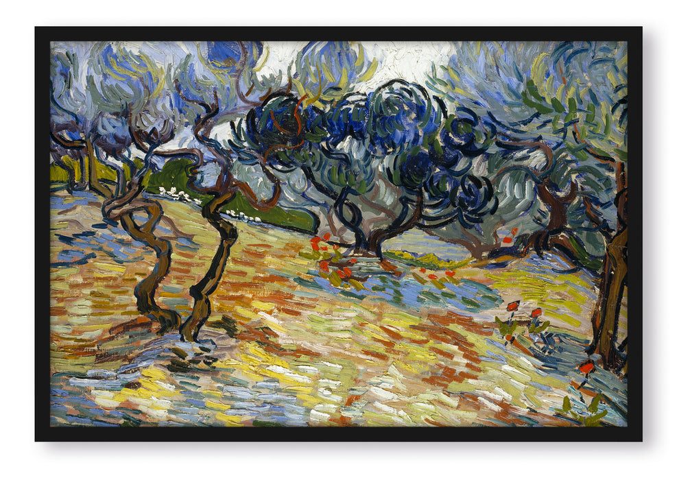 Vincent Van Gogh - Oliven-Bäume , Poster mit Bilderrahmen