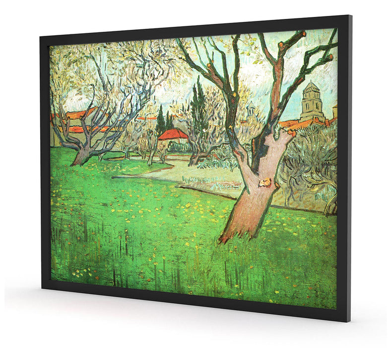 Vincent Van Gogh - Blühende Obstgärten Blick auf Arles, Poster mit Bilderrahmen