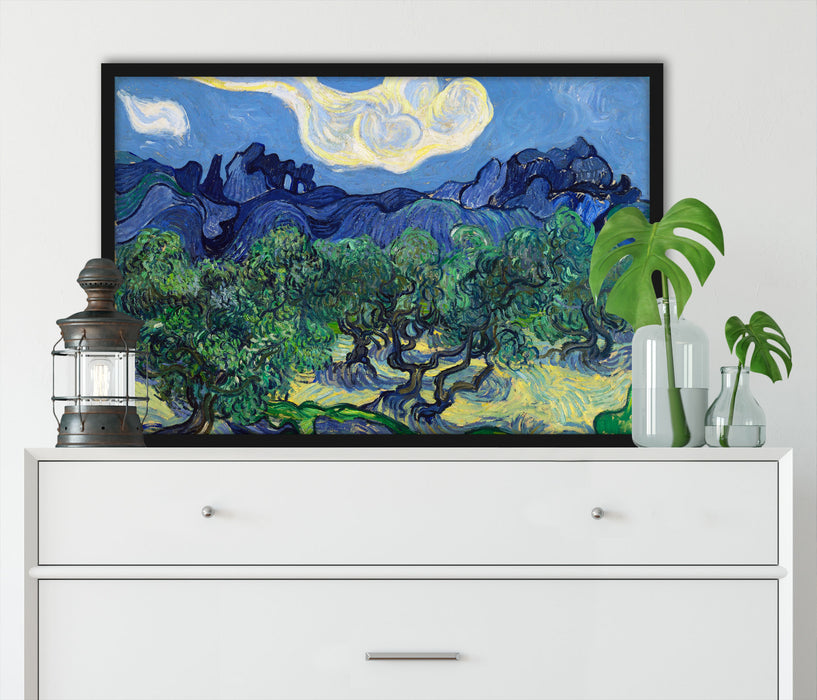 Vincent Van Gogh - Die Oliven-Bäume , Poster mit Bilderrahmen
