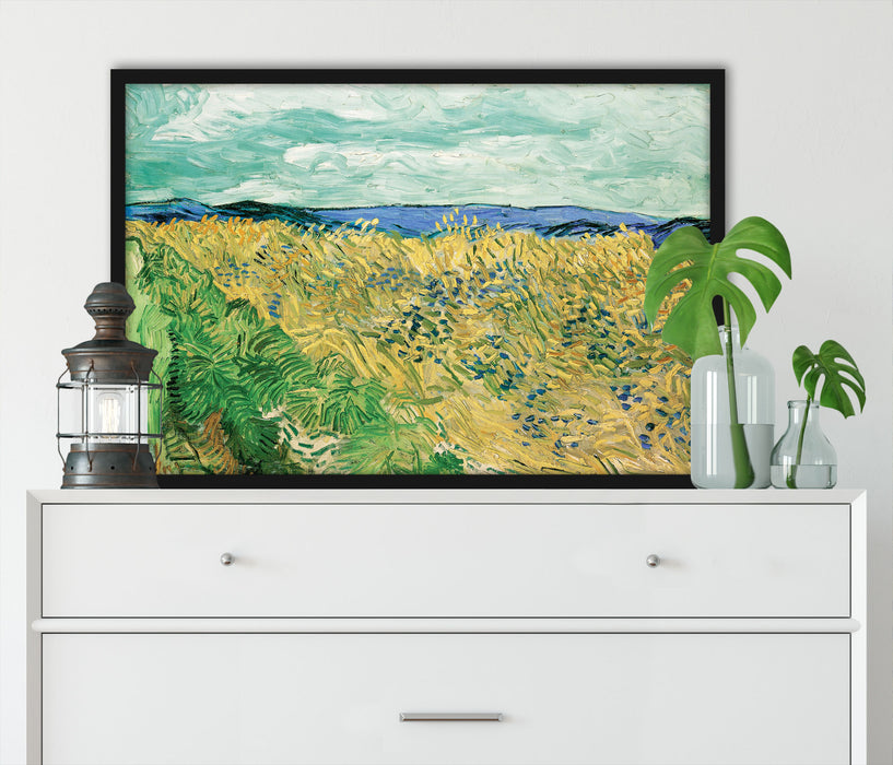 Vincent Van Gogh - Weizenfeld mit Kornblumen , Poster mit Bilderrahmen