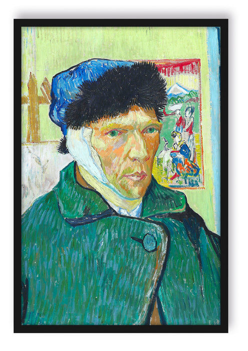 Vincent Van Gogh - Selbstportrait mit bandagiertem Ohr, Poster mit Bilderrahmen