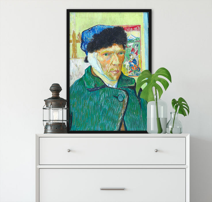 Vincent Van Gogh - Selbstportrait mit bandagiertem Ohr, Poster mit Bilderrahmen