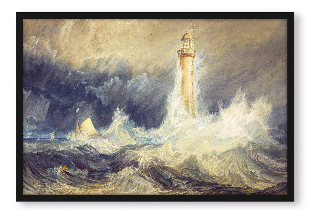 William Turner - Bell Rock Lighthouse , Poster mit Bilderrahmen