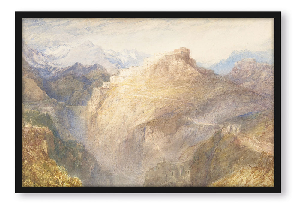 William Turner - Fort of L'Essillon Val de la Maurienne, Poster mit Bilderrahmen