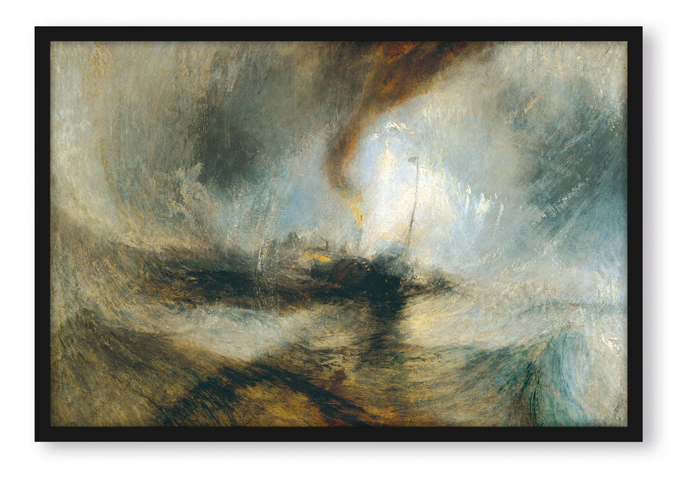 William Turner - Snow Storm Steam-Boat off a Harbour's, Poster mit Bilderrahmen