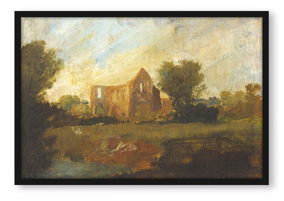 Pixxprint William Turner - Newark Abbey, Poster mit Bilderrahmen