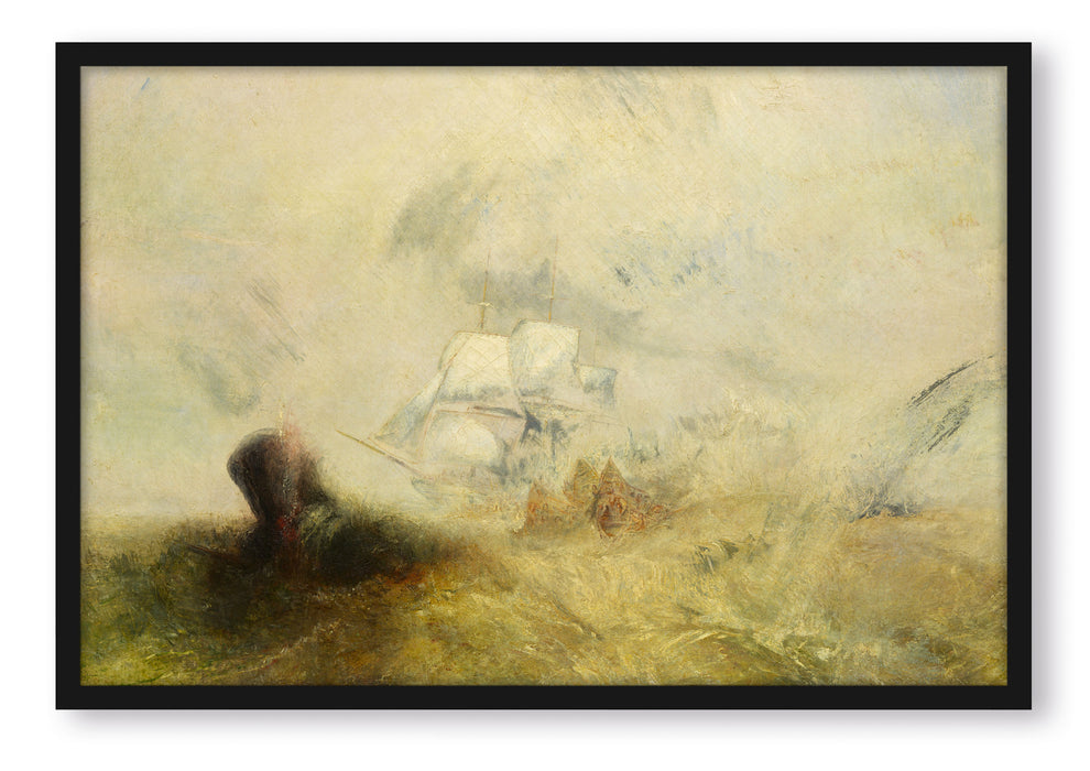 Pixxprint William Turner - Whalers Expressionismus, Poster mit Bilderrahmen