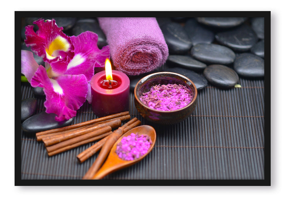 Pixxprint Wellness Orchideenblüte, Poster mit Bilderrahmen