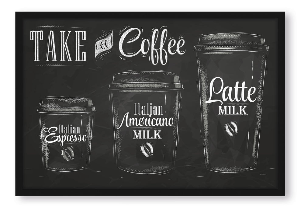 Pixxprint Take a Coffee Kaffee Speziale, Poster mit Bilderrahmen