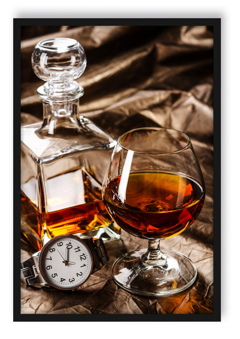 Pixxprint Man Things Whiskey, Poster mit Bilderrahmen