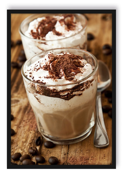 Pixxprint Cappuccino, Poster mit Bilderrahmen