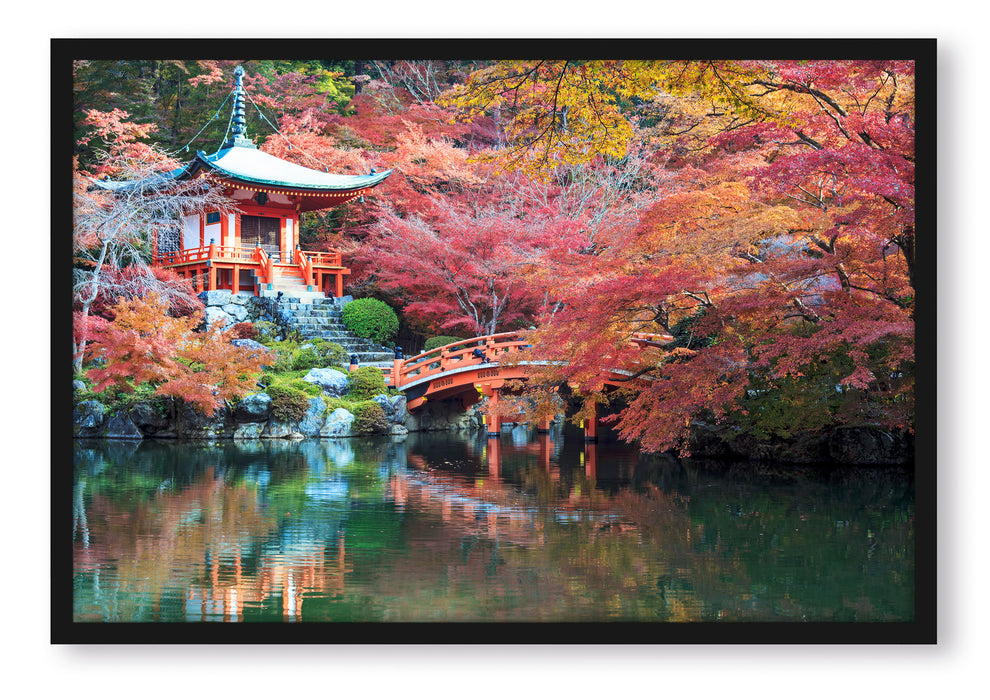 Pixxprint Wunderschönes Kloster in Japan, Poster mit Bilderrahmen