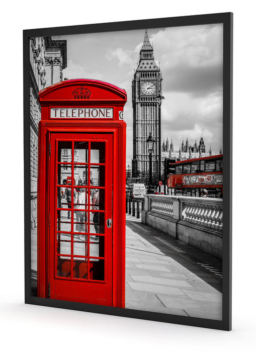 Telefonzelle London, Poster mit Bilderrahmen