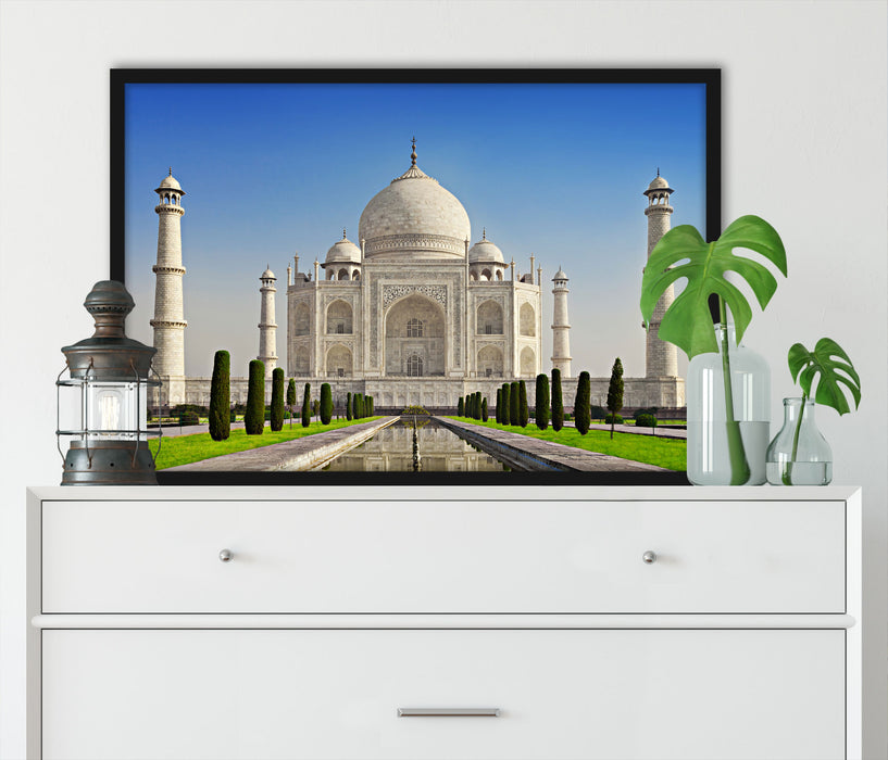 Gewaltiger Taj Mahal, Poster mit Bilderrahmen