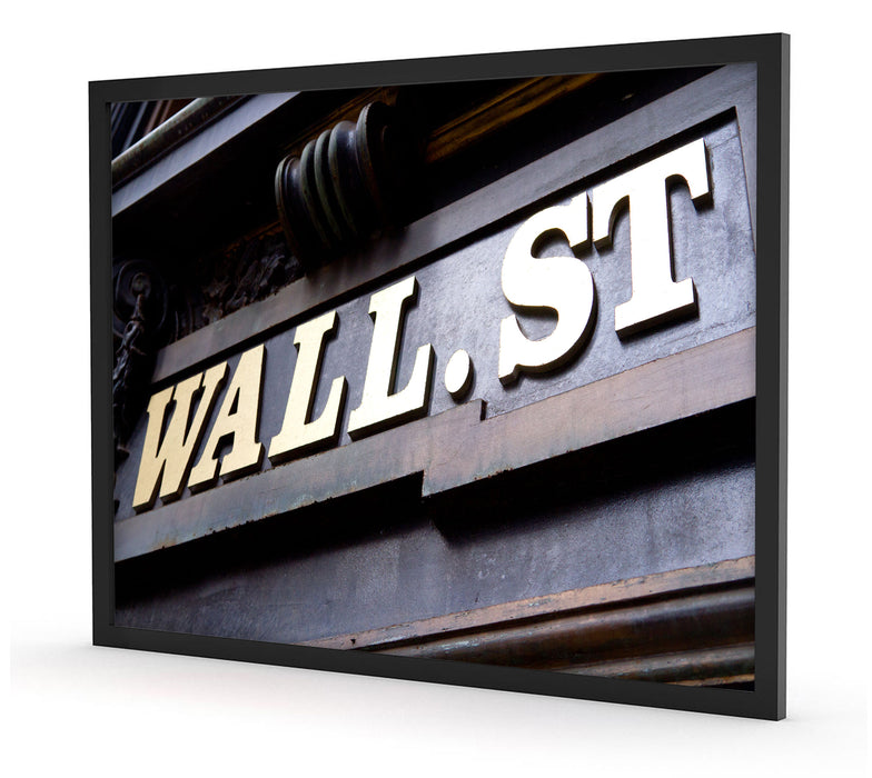 Wall Street in New York, Poster mit Bilderrahmen