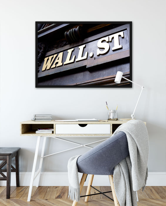 Wall Street in New York, Poster mit Bilderrahmen