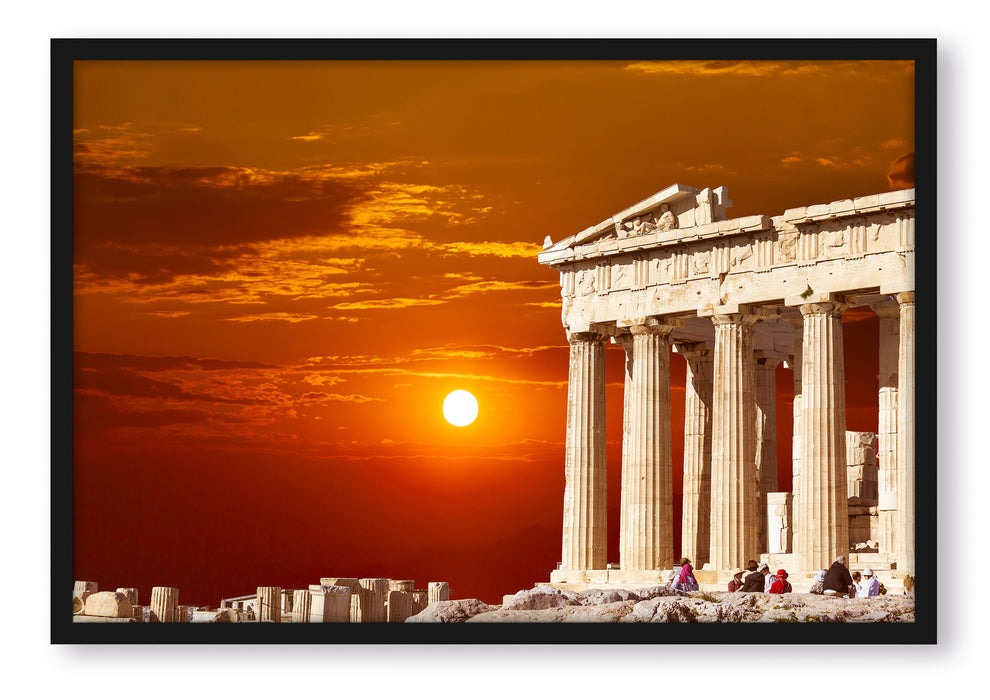 Pixxprint Tempel der Athene, Poster mit Bilderrahmen