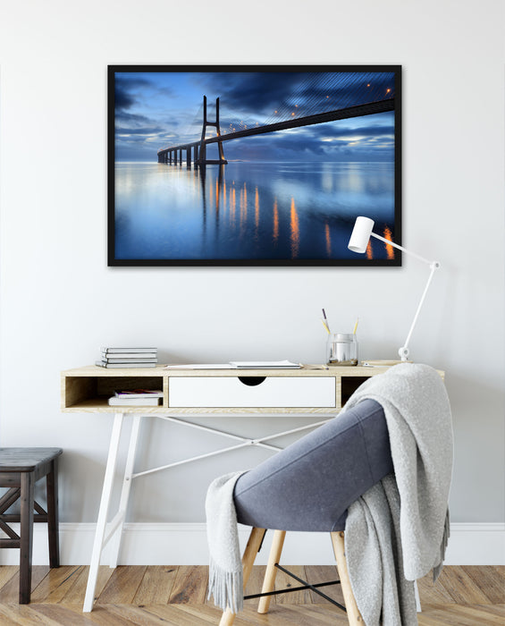 Ponte Vasco da Gama Lissabon, Poster mit Bilderrahmen