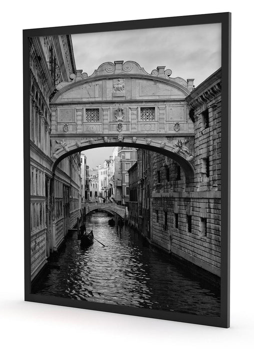 Romantischer Kanal in Venedig, Poster mit Bilderrahmen