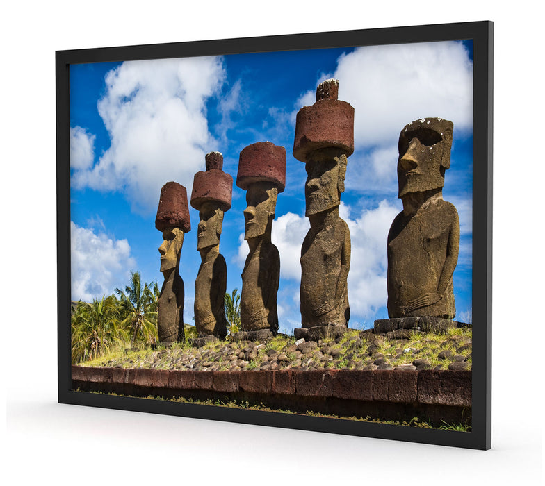 Moai Statuen Osterinseln, Poster mit Bilderrahmen