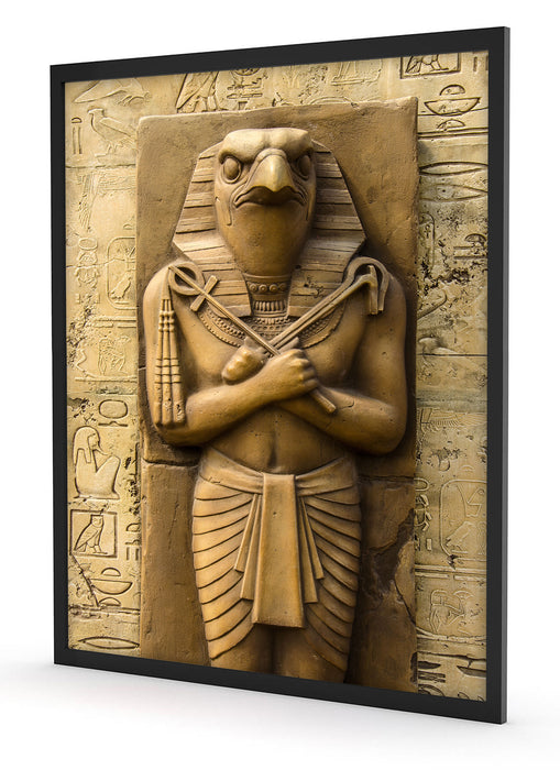 Ägyptischer Gott Horus, Poster mit Bilderrahmen