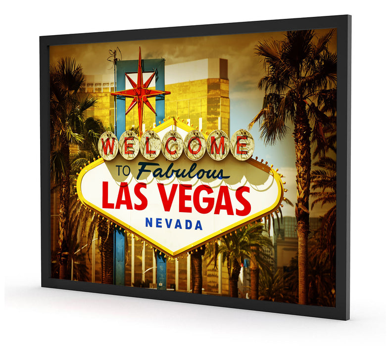 Las Vegas Ortseingangsschild, Poster mit Bilderrahmen