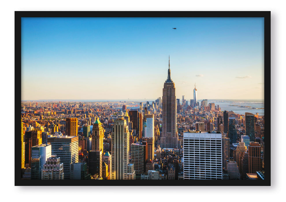 Pixxprint Empire State Building in New York, Poster mit Bilderrahmen