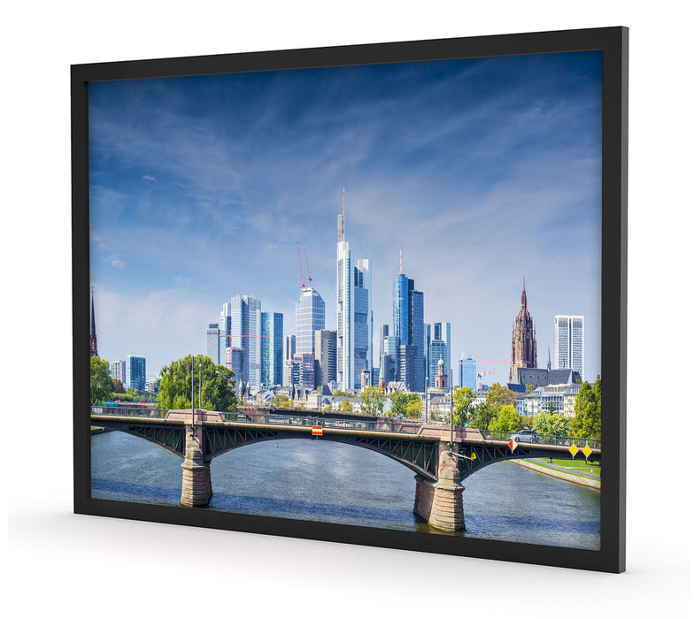 Skyline von Frankfurt am Main, Poster mit Bilderrahmen