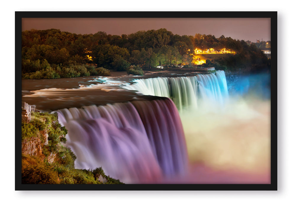 Pixxprint Majestätische Niagara Fälle, Poster mit Bilderrahmen