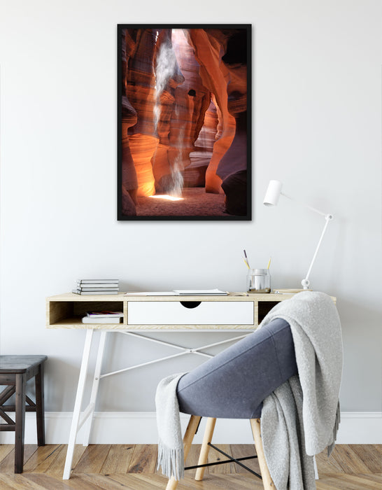 Sand Antelope Canyon, Poster mit Bilderrahmen