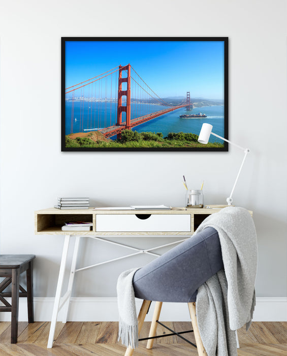 Golden Gate Bridge, Poster mit Bilderrahmen