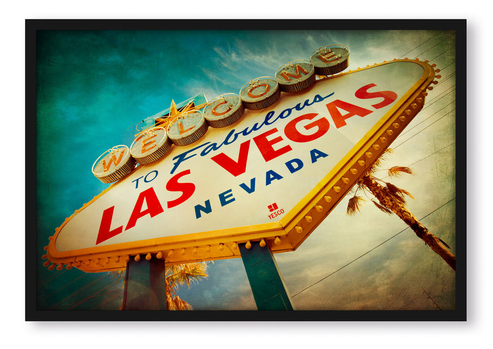 Las Vegas Retro Look, Poster mit Bilderrahmen