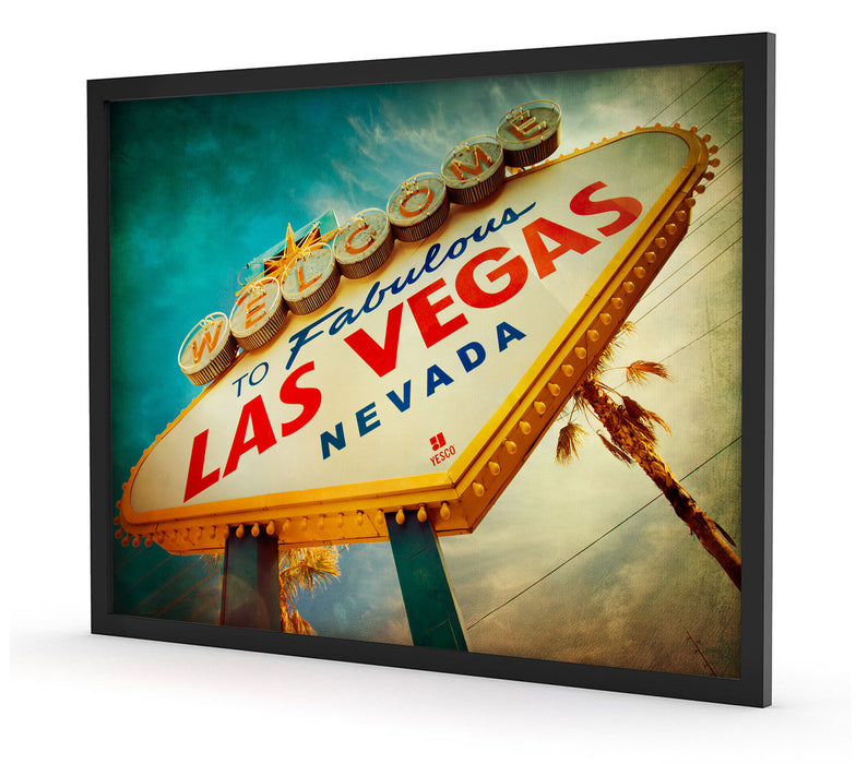 Las Vegas Retro Look, Poster mit Bilderrahmen