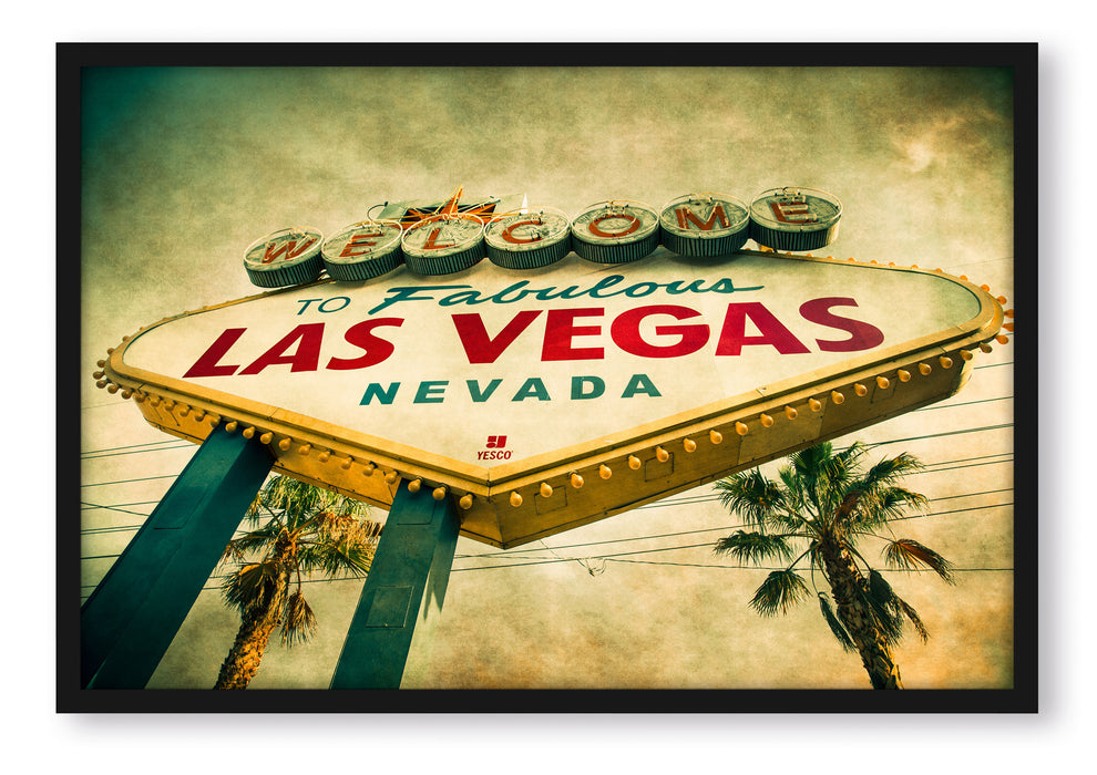 Las Vegas Ortsschild, Poster mit Bilderrahmen