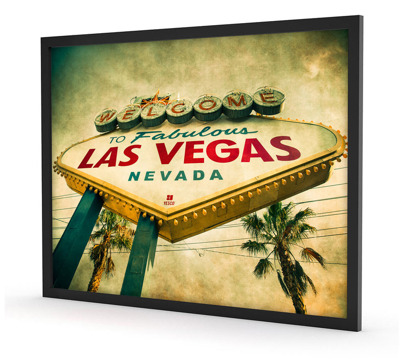 Las Vegas Ortsschild, Poster mit Bilderrahmen