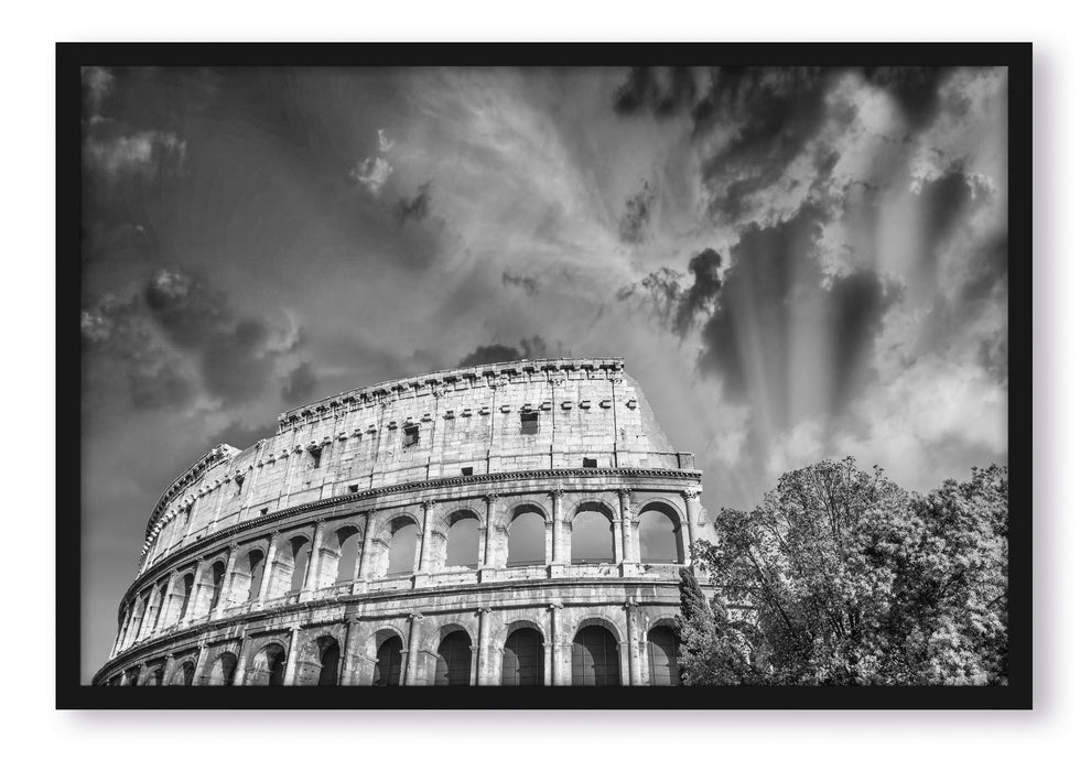 Pixxprint klassisches Colloseum in Rom, Poster mit Bilderrahmen