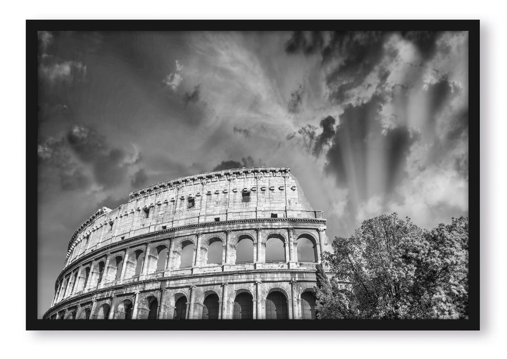 klassisches Colloseum in Rom, Poster mit Bilderrahmen