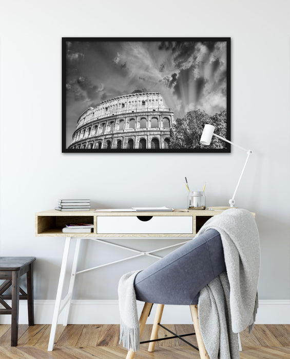 klassisches Colloseum in Rom, Poster mit Bilderrahmen