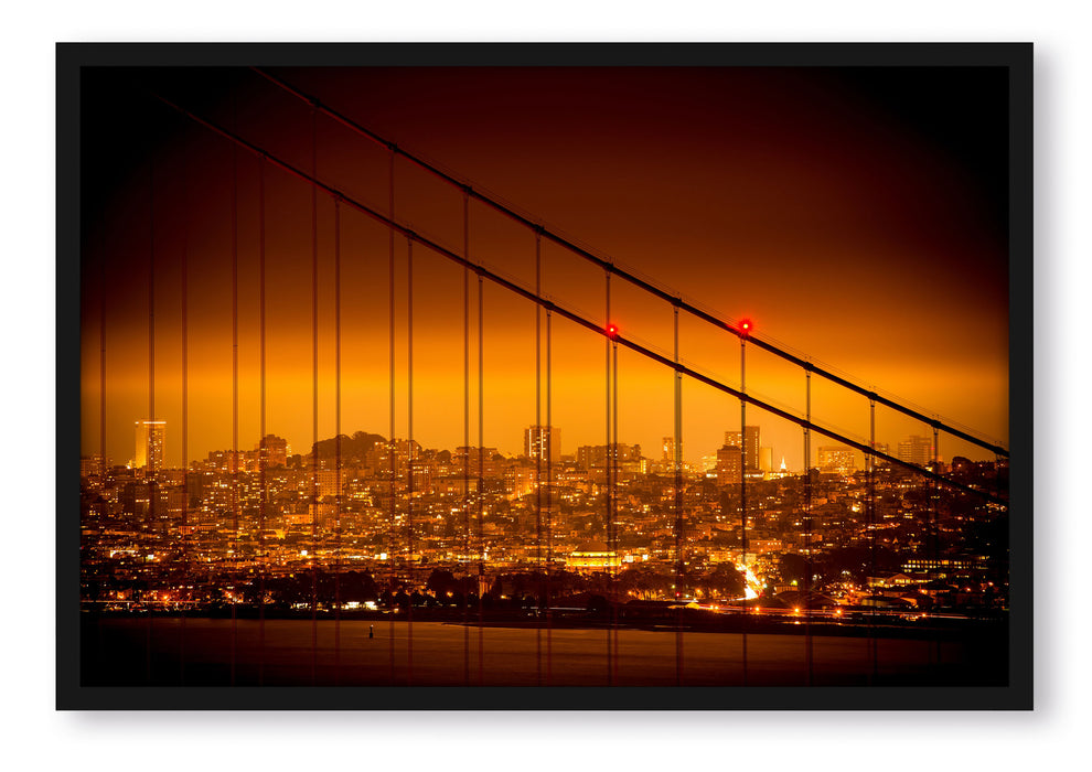 Pixxprint San Francisco Skyline, Poster mit Bilderrahmen