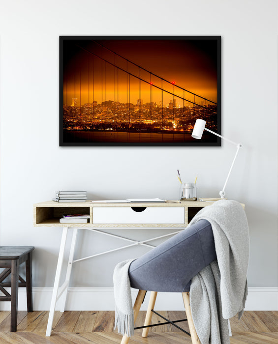 San Francisco Skyline, Poster mit Bilderrahmen