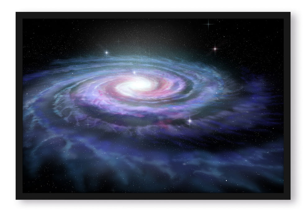 Pixxprint Sternenwirbel Galaxie, Poster mit Bilderrahmen